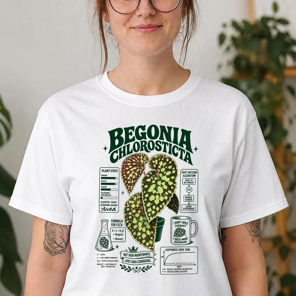 Funny Begonia Chlorosticta Shirt Retro House Plants Gift